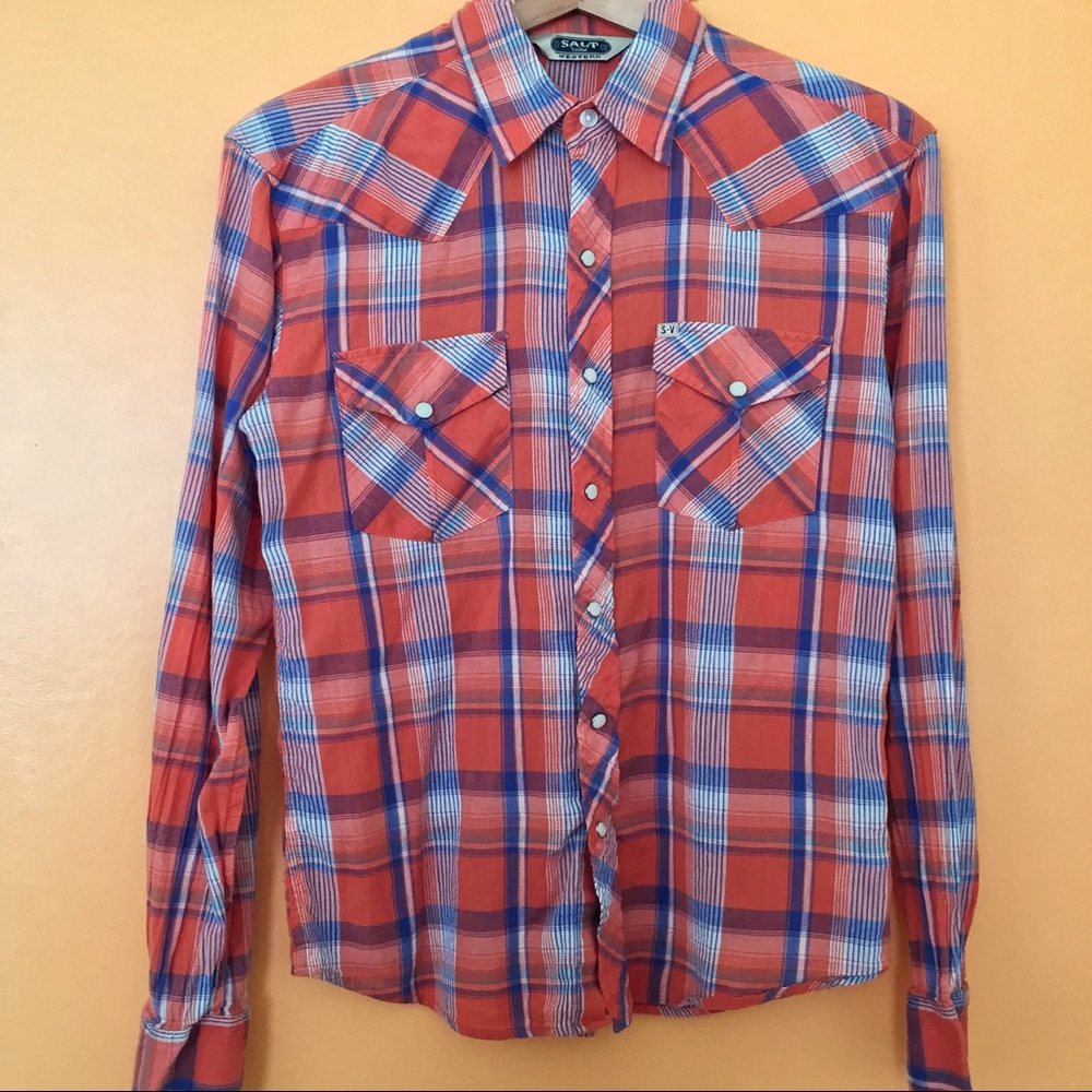 Salt Valley Western Plaid Long Sleeve Shirt